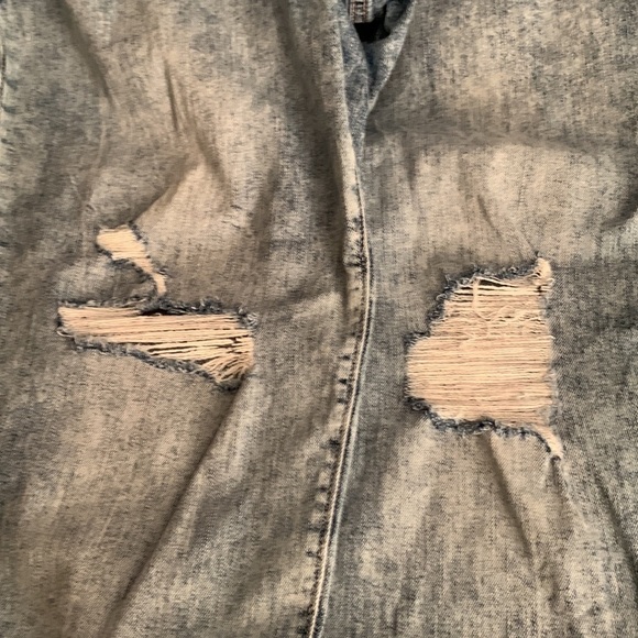 Maurices Denim Faded & Distressed Overalls Size 16R - Picture 6 of 12